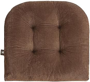 Outdoor Patio Cushion, Rocking Chair Cushion, Tufted Pads, Set of Upper and Lower with Ties Pack of 2 (2 Sets) - Back 20"×17", Seat 17"×17" (Brown) - Image 4