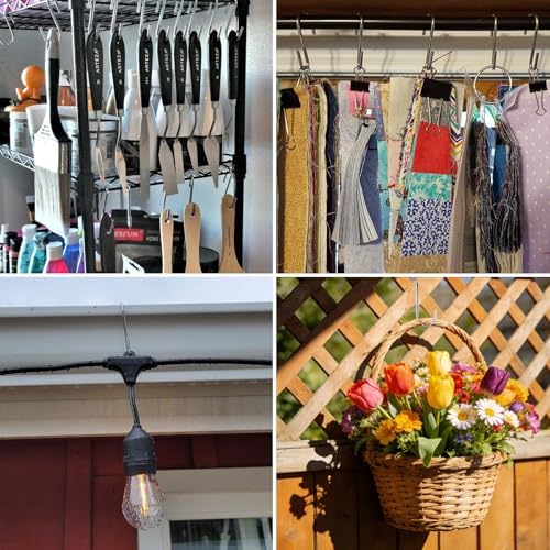 ESFUN 30 Pack 3 Inch S Hooks Heavy Duty Pan Pot Holder Rack Hooks Hanging Hangers S Shaped Hooks for Kitchenware Pots Utensils Clothes Bags Towels Plants - Image 7
