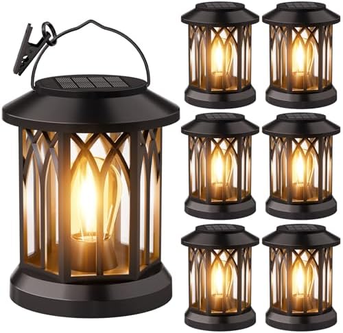 6-Pack Solar Lanterns Outdoor Waterproof: Hanging Lantern Decorative Accent by SIMLIX
