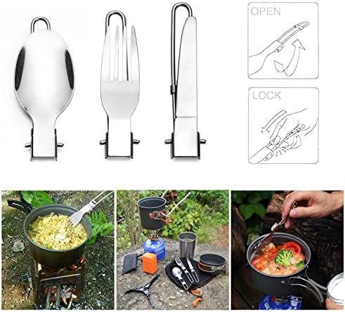 Odoland 11pcs Camping Cookware Backpacking Stove Set with Lightweight Pot - Image 5