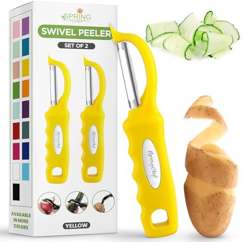 Spring Chef Swivel Potato Peeler with Soft Grip Handle, Set of 2, Yellow by SpringChef