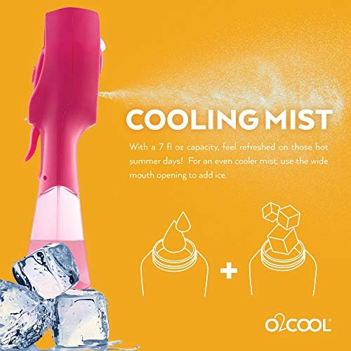 O2COOL Elite Handheld Misting Fan Battery Powered 2-Pack Raspberry - Image 6