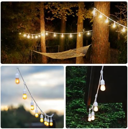 SUNTHIN 50FT White Outdoor String Lights with 16 1W LED Bulbs - Image 7