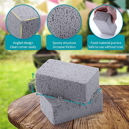 HaSteeL Grill Cleaning Brick, Griddle Pumice Stone for Removing Stains Kit of 8, Commercial Grade Grill Block Cleaner Accessories for Flat Top, Racks, Cast Iron, Sink, Effective & Reusable Clean Tool - Image 2