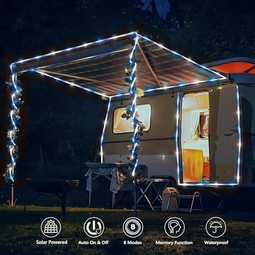 Solar Rope Lights, 2 Packs Total 132ft 400LED Solar String Lights, 8 Modes - Image 2