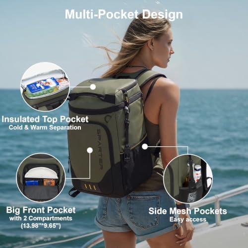 SPARTER Backpack Cooler Insulated 33/49 Can Leakproof Waterproof Bag Beach - Image 4