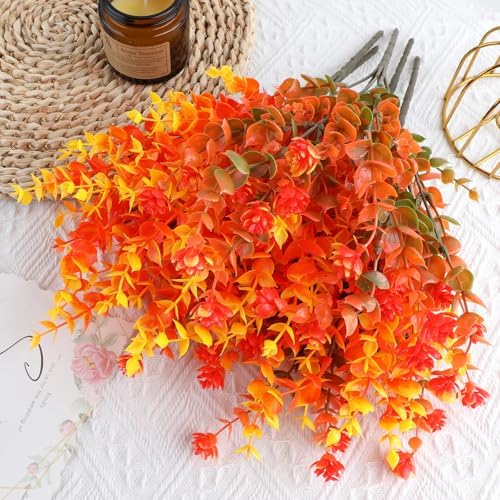 AGIRL Artificial Fall Flowers Outdoor,UV Resistant Fake Mums Porch Decor - Image 3