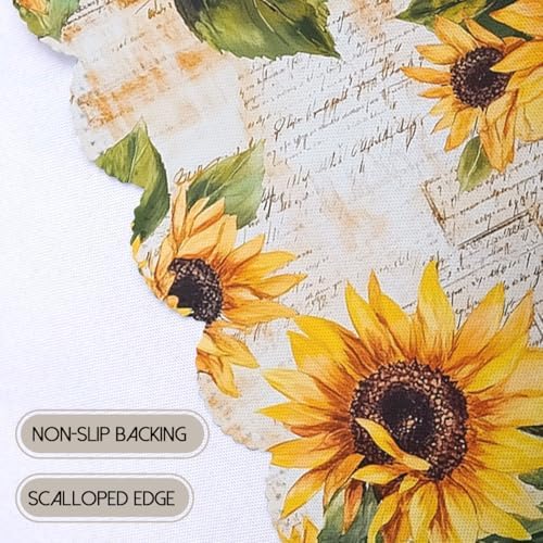 Sunflower Tablecloth 60x60 Inch Square Rustic Orange Floral Yellow Country Tablecloths Polyester Table Cloth for Holiday Parties Kitchen Dining Indoor Outdoor - Image 4