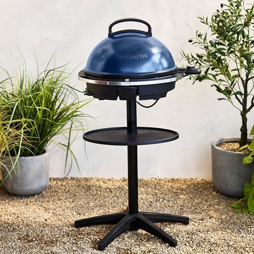 GreenPan 2-in-1 Portable Indoor/Outdoor Electric Grill & Griddle, Navy - Image 6