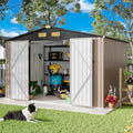 IRONCK 9.7x7.7FT Outdoor Storage Shed with Breathable Vent, Brown by IRONCK