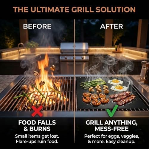 Grill Mats for Outdoor Grill (5 Pack) Non-Stick Reusable Sheets - Image 4