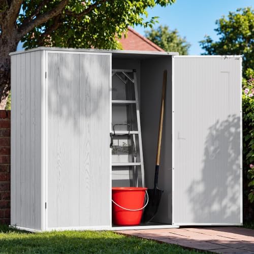 Devoko 5x3 FT Resin Outdoor Storage Cabinet, Plastic Shed with Floor - Image 6