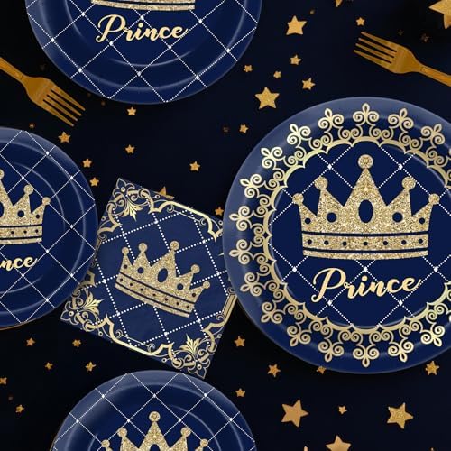 Prince Party Decorations - Prince Party Plates and Napkins for Kids Birthday Party, Serves 40 Guests - Image 6