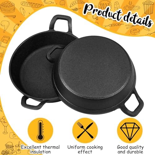 Ziliny 4 Pack Mini Cast Iron Skillets 7 x 7 x 1.7 Inch Pan Ramekin Set - Image 4