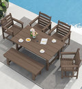SERWALL Outdoor Dining Set, Patio Dining Set with Bench, Coffee by SERWALL