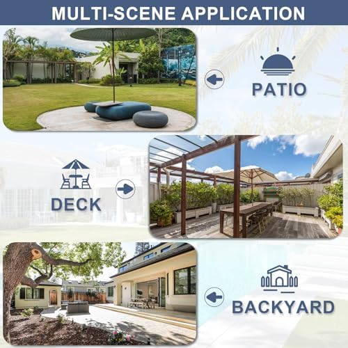 ALAULM 5 Piece Patio Dining Set All-Weather Wicker Outdoor Furniture Set w/Tempered Glass Tabletop, Removable Cushions and Umbrella Hole for Patio, Backyard, Garden, Poolside（Grey） - Image 7