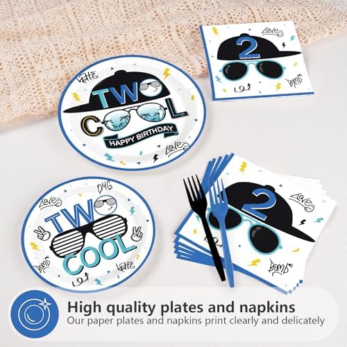 96Pcs Two Cool 2nd Birthday Party Decorations for Boys, Serves 24 - Image 4