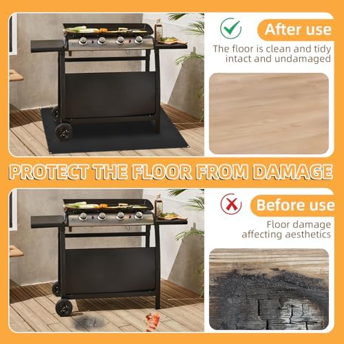 Under Grill Mat for Outdoor Grilling, 60 x 48 inches Double-Sided Fireproof Waterproof BBQ Protector for Deck and Patio Under Grill Mat for Outdoor BBQ - Image 4