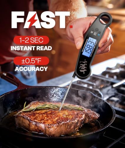 Meat Thermometer Digital, 1-2 Sec Instant Read, Grilling, Cooking, Food - Image 2