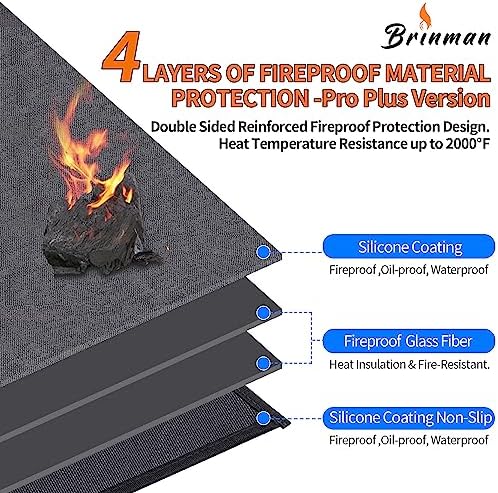 40" Fire Pit Mat for Solo Stove Bonfire, Round Fireproof Firpit Mats under Fire Pit,Camping Stove Mat for Solo Stove Accessories,under Grill Mat for Outdoor Grill,Deck Patio Protector BBQ Mat,Portable - Image 5