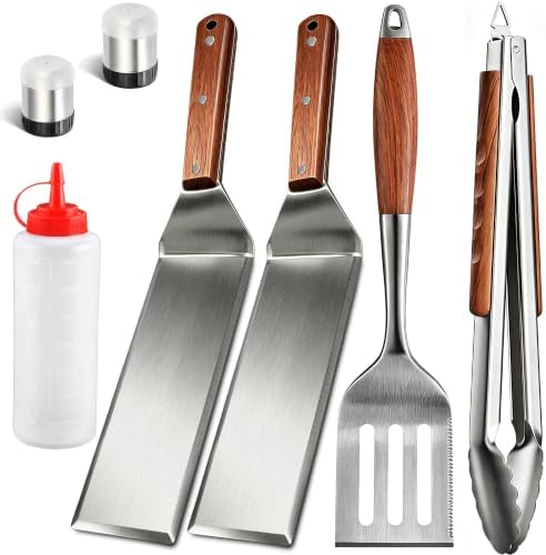 7-Piece Grill Tools Set, Long Thicker Spatulas Tongs Grill Utensils by BBQTOOLACCESSORIESFORGRIDDLE