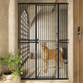 74.8" Extra Tall Pet Gate for Cats，29.5"-51.6" Extra Wide Cat Gate,Pressure Mounted Easy Walk Through Pet Gate with Door for Stairs, Doorways, Kitchen(Black) by PamperYourPet
