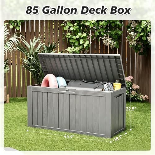 KAMABOKO Outdoor Storage Box, 85 Gallon Deck Box Outdoor Waterproof Patio - Image 2