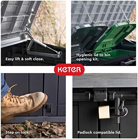 Keter Store-It-Out Prime XL 4.75 x 2.6 Foot Resin Outdoor Storage Shed with Double Doors and Easy Lift Hinges, Perfect for Trash Cans, Garden and Yard Tools, and Pool Toys, Black - Image 6