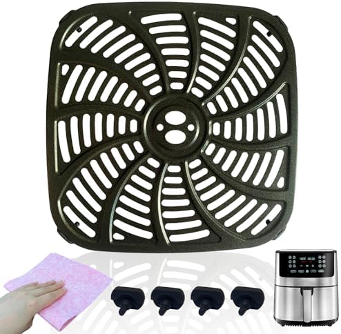 8QT Air Fryer Grill Plate for Gourmia GAF838 Digital Air Fryers, Upgraded Double Layer Nonstick Coating Air Fryer Grill Pan Crisper Tray Grate for Gourmia 8QT Air Fryer, Dishwasher Safe by chengziyue