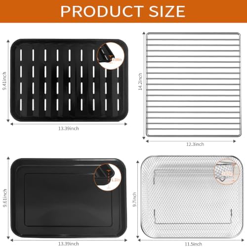 Air Fryer Accessories for Nuwave Bravo XL Pro Air Fryer Toaster Oven 30QT, Air Fryer Baking Pan Tray Basket Wire Rack Grill Racks Baking Tray Replacement Parts Set Kit - Image 2