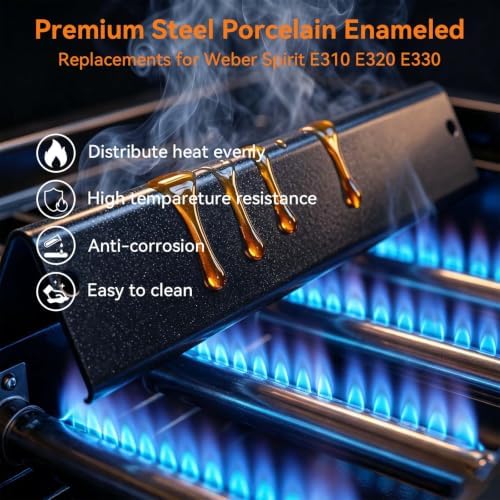 Spirit e310 7636 Flavorizer Bars & 69787 Grill Burner for Weber Spirit and Spirit II 300 Series E310 E320 E330 S310 S320 S330 68950 with Front Control, Grill Parts 15.3" Heat Plate, 18" Burner Tube - Image 2