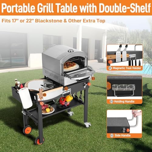 Grill Table with Cover For Blackstone Griddle 22 and 17 Inch - Image 4
