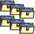 [6 Packs] Solar Motion Sensor Outdoor Lights, Super Bright Solar Lights Outdoor Waterproof, 3 Lighting Modes Security Wall Light for Outside Walking Dog Fence Backyard Deck Garden Door Step Garage by Claoner
