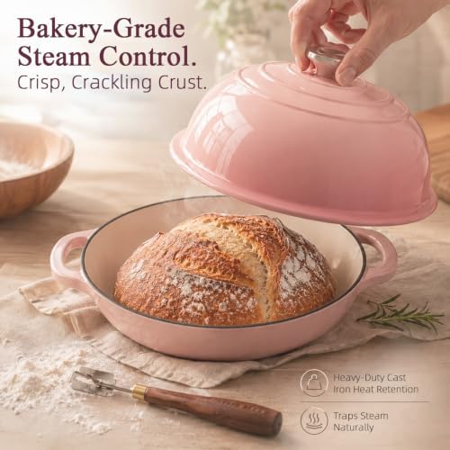 AHJ 6QT Enameled Cast Iron Dutch Oven for Sourdough Bread Baking - Image 4