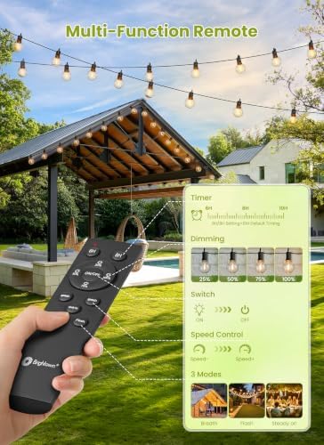 Brightown 76FT Solar String Lights Outdoor, IP65 Waterproof, Remote, Timer - Image 2