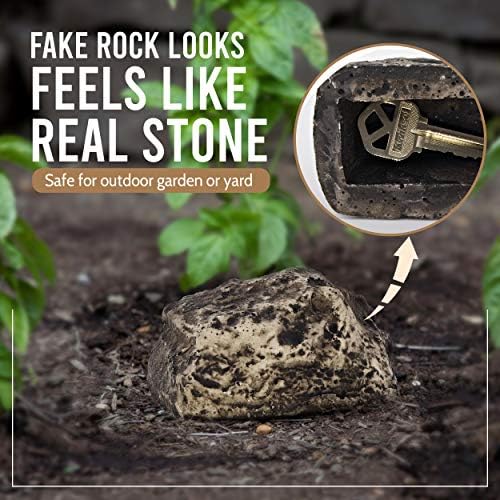 Hide a Key Outside Fake Rock - Looks & Feels like Real Stone - Safe for Outdoor Garden or Yard, Spare Key Storage, Weatherproof Key Holder, Blends with Landscaping by Rampro - Image 7