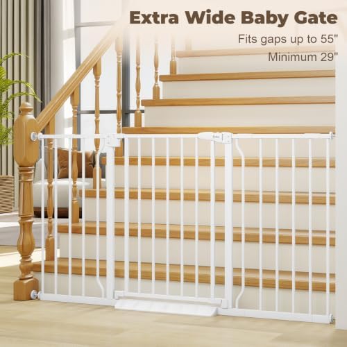 29"-55" Wide Baby Gate for Stairs & Doorways, Auto Close Dog Gate - Image 2