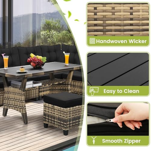KROFEM 6 Piece Patio Furniture Set, Dining and Conversation Set - Image 2