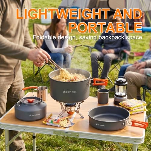 18-Piece Large Capacity Camping Cookware Set Aluminum Mess Kit - Image 3