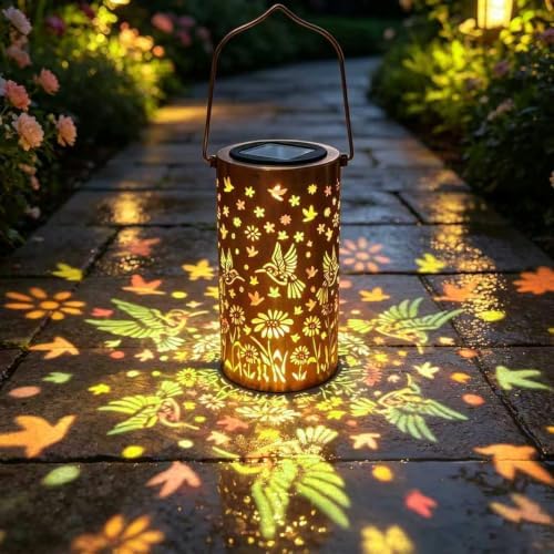 Hummingbird Colorful Solar Lantern Outdoor Waterproof, Garden Gift by Ziraisys