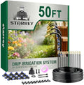 Drip Irrigation System, 2026-Upgrade 50Ft 1/4" Garden Watering System with 12 Pcs 360° Adjustable Copper Nozzles, DIY Kit for Garden, Lawn, Greenhouse, Raised Beds & Outdoor Plants by Starrey