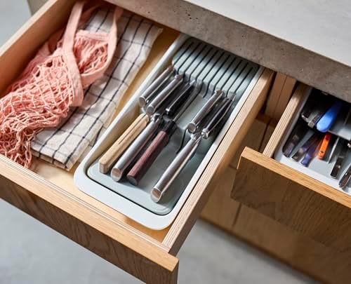 Joseph Joseph DrawerStore 2-Tier Knife Kitchen Drawer Organizer, Holds up to 11 Knives, Disassembles for Easy Cleaning, Recycled Plastic - Image 3