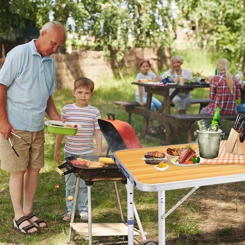 4.0 Ft Folding Portable Camping Table Yellow - Image 2