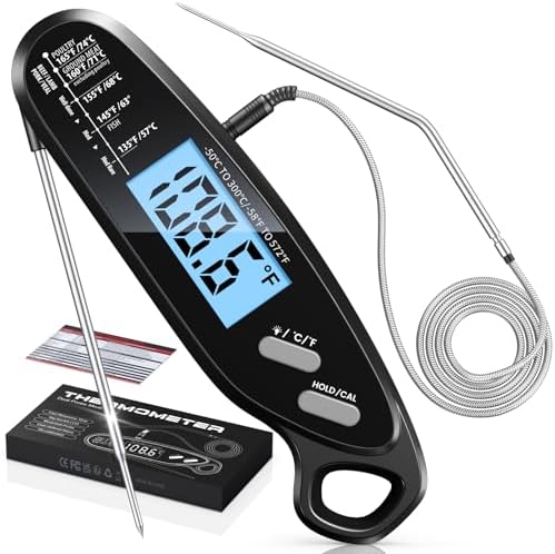 Instant Read Meat Thermometer Digital for Cooking with Dual Probe by Vuwwey