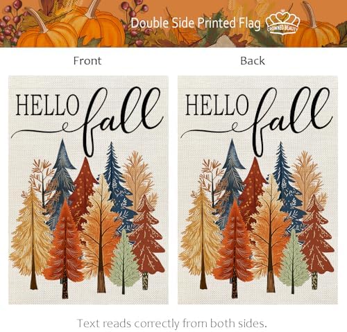 CROWNED BEAUTY Fall Welcome Trees Garden Flag for Outside 12x18 Inch - Image 3