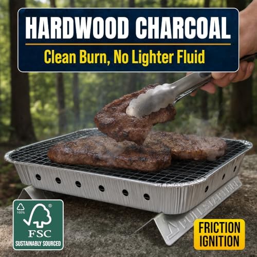 Pull Start Fire Grill, Natural Hardwood Charcoal, Portable 3hr Burn, 1 Pack - Image 4