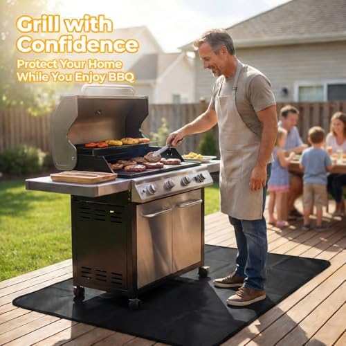 Under Grill Mats for Outdoor Grill, Double-Sided Fireproof, Oil-Proof BBQ Matt for Under Grill, for Grass and Deck, Outerdoor Fire Pit Fireplace Mat (60x40 inch) - Image 4