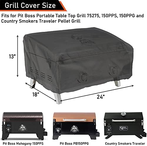 ZJYWSCH Cover for Pit Boss Portable 150 Table Top Grill 10697 75275 PB150PPS PB150PPG PB150NX PB150CS, CGG-306 Tabletop Grill Cover 24 Inch Heavy Duty Waterproof - Image 2