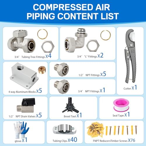 3/4"×100&200&300ft Shop Air Line Kit, Hdpe-Aluminum Rapid Air System - Image 2