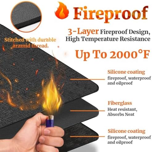 65 ×36 Inch Under Grill Mats for Outdoor Grill & Fireproof Fire Pit Mat - Image 5